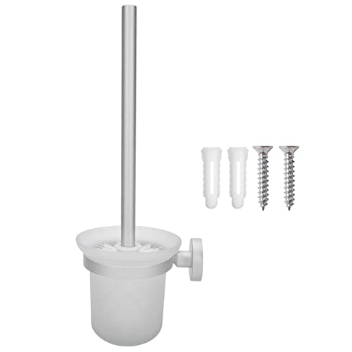 Toilet Brush Set Wall Mounted Space Aluminum Ceramic Holder Modern Simple Bathroom Cleaning Tool Matte Black 8x11cm 25cm