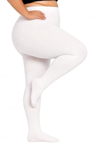 Image of DancMolly Plus Size Fleece Lined Tights Winter Warm Womens Tights, High Waisted Opaque Pantyhose