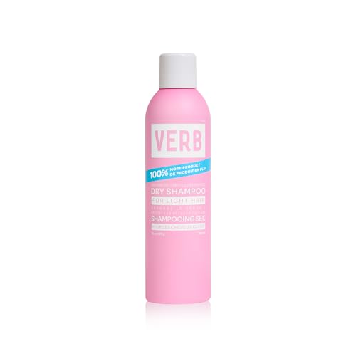 VERB Dry Shampoo Light Tones Jumbo- Gentle Cleanse, Style Extender & Light Volume - Refreshing + Removes Oil & Adds Volume - Vegan Dry Shampoo for Light Tones With No Harmful Sulfates, 10 oz