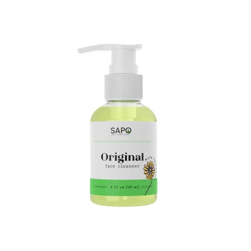 Sapo All Natural Face Cleanser with Calendula & Hyaluronic Acid - Healing, Soothing & Hydrating - A Gentle Daily Facial Wash For Dry, Normal, Oily, Sensitive or Mature Skin - Use Day or Night - 4 Oz