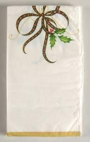 Lenox Holiday Nouveau Ribbon Paper Guest Dinner Napkins 16 Count