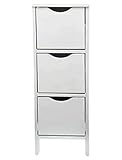 Slim 3 Drawers bathroom Cabinet Unit Bedroom Storage multi purpose MDF wood Bathroom Storage Unit Space-Saving Organizer for Compact Toilet White Freestanding