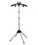 Luumerser Foldable Garment & Clothes Drying Rack,Adjustable Height,Handheld Hanging Ironing Machine Hanger Steam Ironing Machine Accessories Bracket (Black)