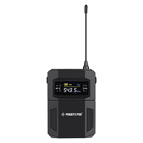 Phenyx Pro Ptu-52 Wireless Uhf Bodypack Transmitter With 3-Pin Xlr Jack & Selectable 30 Frequencies, Compatible With Ptu-52 Wireless Microphone System #TOP16