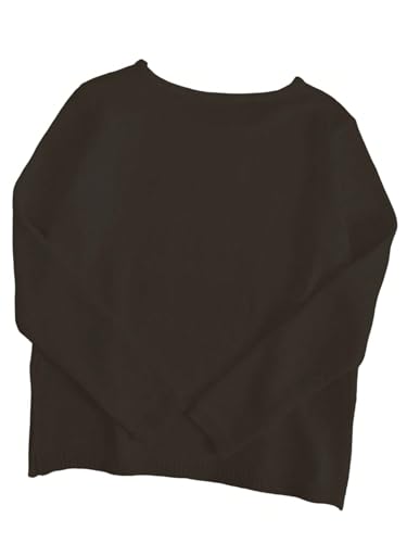 Image of Verdusa Women's Beach Cover Up Sweaters Letter Print Long Sleeve Crochet Crew Neck Knit Sweater Summer Tops