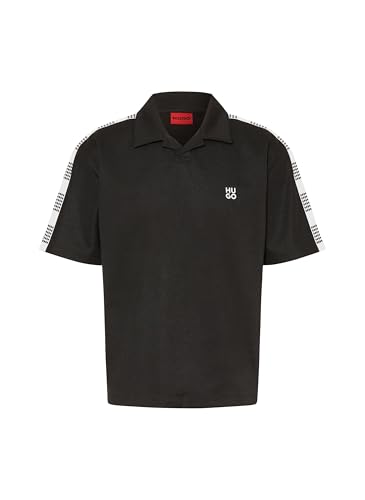 Hugo Boss Men's Dalpars Black Short Sleeve Logo Polo T-Shirt (US, Alpha, Medium, Regular, Regular, Black)
