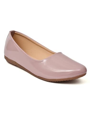 Image of MISS London Women's Bellies | Patent Leather Flats for Casual & Office Wear | Stylish & Comfortable | TPC Sole