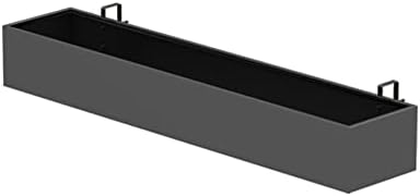 Black Window Box Planter - Metal Railing Planter with Hook, Perfect for Balcony, Deck & Window - Stylish 100x20x13cm Outdoor Decor Solution