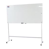 【強化ガラスホワイトボード】移動式スタンド付き メッセージボード Amazon.co.jp: ホワイトボード ガラスボード 強化ガラス製 1800×900mm