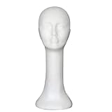 diowewea Foam Mannequin Head, Male Female Wig Head Stand, Wig Holder, Round Base, Lightweight, Durable, 1Piece E