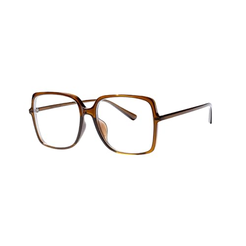 EYEGLSMST Mode Lunettes de Lecture Carrées Oversize 1.5 pour Hommes et Femmes, Large Square Lecteur Anti-Lumière Bleue, Rectangulaire Stylish Lunettes Loupe pour Prévenir la Fatigue Oculaire