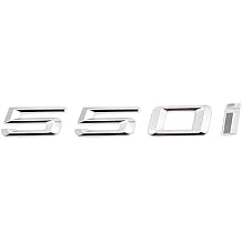 550i Emblem Decal Car Numbers Letters Decal Plating Badge 3D Metal Style Fit for BMW 550i Accessories Silver