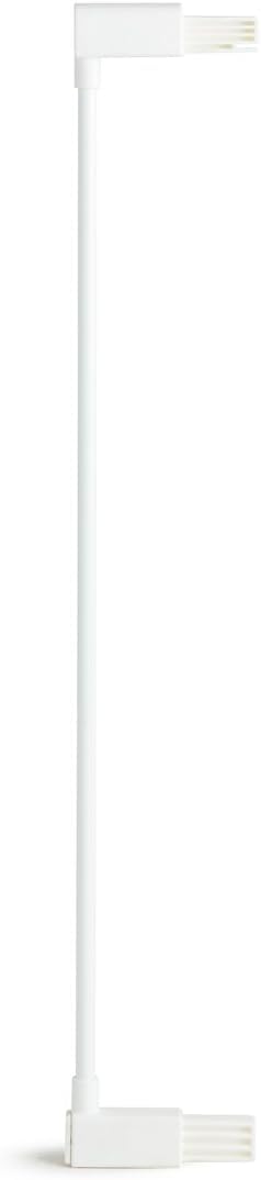 Munchkin Lindam Valla de Seguridad Infantil, Barrera de Escalera para Bebés y Niños Pequeños, Valla de Montaje Fácil sin Tornillos, Valla Metálica, 76-82 cm, Blanco + 7cm Extensión