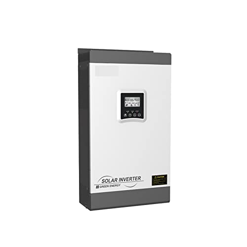 Power Inverter Solar 5KW 5000W Hybrid Off Grid Solar Inverter PV1800 VPM 48V Built MPPT 80A Max 140A No Fan Design High Frequency (Color : 5KW with A, Size : 48V_220-240V)