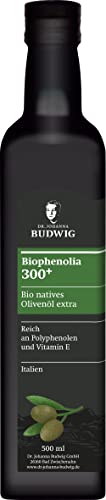 Dr. Budwig Biophenolia 300+ (500 ml), Bio natives Olivenöl extra, kaltgepresst, reich an Polyphenolen und Vitamin E, aus ökologischem Anbau auf Sizilien, milder Geschmack Cover