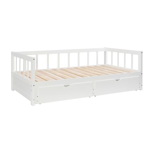 Powell Furniture Linon Macey Wood Storage Trundle Daybed in White