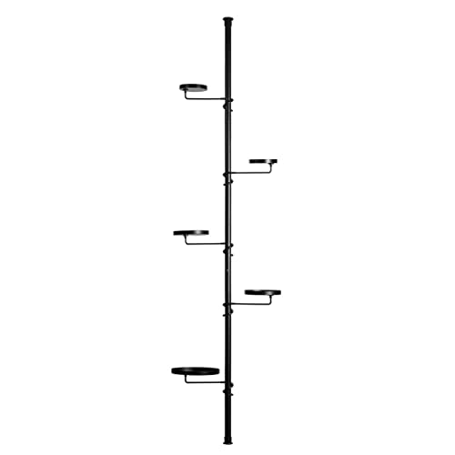 Rivanto® Teleskop-Pflanzen-Etagere Größe L, bis 301 cm, verzinkter Stahl, 5 Ablagen für Blumen & Dekoration Cover