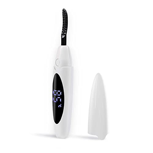 Eyecurl Heated Eyelash Curlers, Portable Heated Lash Curler,Heated Eyelash Curler Intelligent Power 0Ff, Makeup Electric Eyelash Curler With Eyelash Comb 24 Hours Long Lasting - White #TOP17
