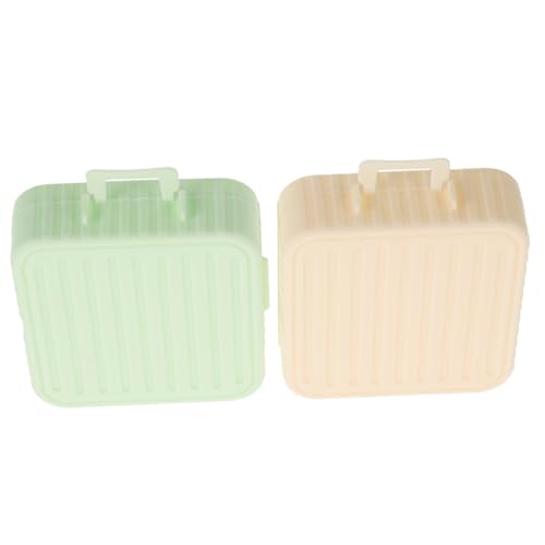 VALICLUD 2 Cajas De Almacenamiento Para Borlas De Polvo Estuches Para Borlas De Polvo Estuche Para Esponjas De Maquillaje Contenedor De Borlas De Plástico