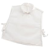LAIOUSN Elegante camiseta de organza para mujer, cuello extraíble, borlas chinas, medias camisas falsas para uso casual o de fiesta, moda para mujer, Blanco largo, Altoa única