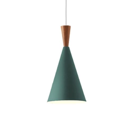 Lámpara de madera lámparas de metal Europa hueca techo cocina comedor verde