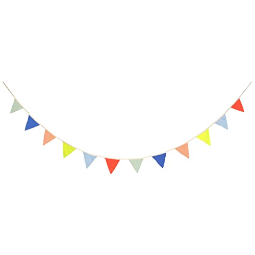 Meri Meri Multicolor Knitted Pennant Banner (Pack of 1), 11' Pennant Flag Banner w Excess Cord, Birthday Party Decorations