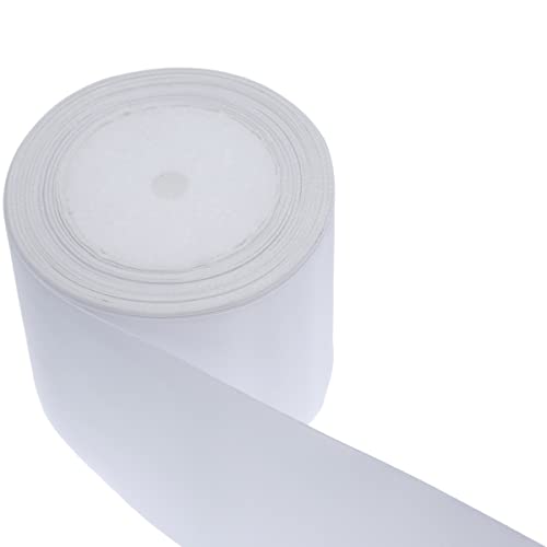 Uoribb White Satin Ribbon,3 Inch Wide 25 Yards Fabric Ribbons For Gifts Wrapping,Wedding,Party,Hair,Crafts,Bow Making,Diy Decor Ornaments And Other Sewing Projects #TOP2
