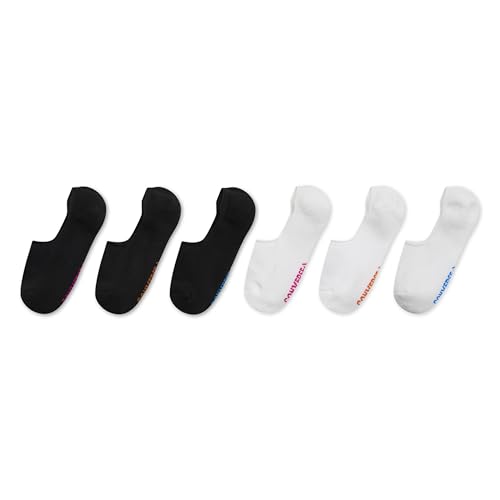 Converse Women's No-Show Sock, Black/White/6-Pack, One Size