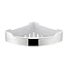 Ibergrif M34029 Esquina Ducha Triangle, Repisa Baño, Estanteria de Adhesivo, sin Taladros, Acero, Plastico, Plata, Un tamaño