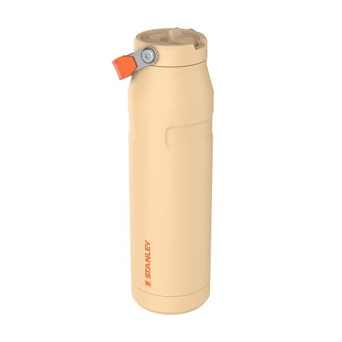 Image of Stanley 1913 Flip Straw Sports Water Bottle with Straw 1.06L - 15 Hours Cold - 4 Days Iced - Stainless Steel - BPA Free - Leak Resistant - Fits in Cup Holder - Dishwasher Safe - Orange Sherbet | 15 Hours Cold - 4 Days Iced - BPA-Free - Leak Resistant - Dishwasher Safe - Fits Cup Holder