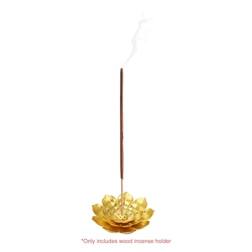 Brûleur d'encens pour yoga et méditation support en laiton doré multi-trous - 4
