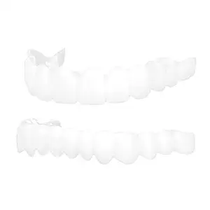 2 PCS Fake Teeth, Veneers Dentures Socket for Women and Men, Dental Veneers for Temporary Tooth Repair Upper and Lower Jaw, Nature and Comfortable, Protect Your Teeth and Regain Smile