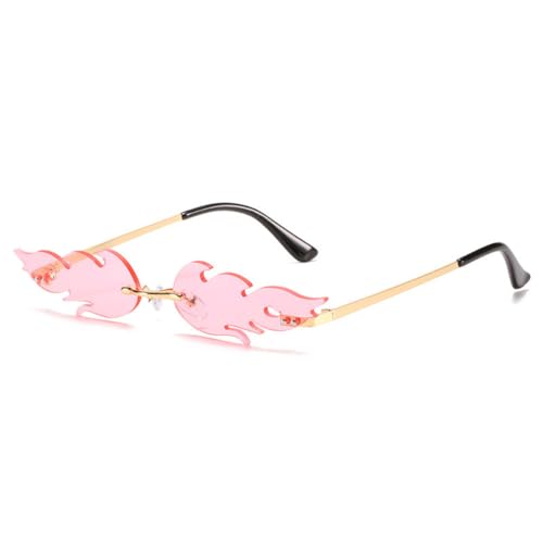 Lunettes de soleil flamme sans monture légères anti-fatigue et UV400 pour femme