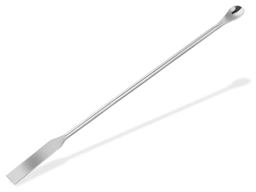 Laborspatel Mikrolöffel 18 cm Probenlöffel Löffelspatel Doppelseitiges Instrument Creme Löffel zur Kosmetik aus Metall - Anmischspatel - Salbenspatel