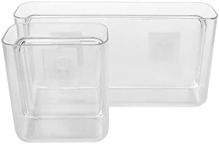 SENENQU 5pcs Wall Mounted Storage Box, Clear Self-Adhesive Wall Storage Container, Plastic Acrylic Hanging Storage Holder with Sticky Pads for Home Office Supplies - 22 x 12 x 4.8cm & 10 x 12 x 4.8cm