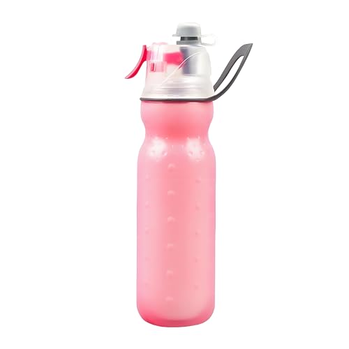 MYEEDA 水筒 590ml ミスト付き 直飲み スポーツボトル|軽量 プラスチック製 BPAフリー|自転車 登山 ジム ランニング 小学生 男の子 女の子 おしゃれ ウォーターボトル(ピンク)