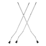 Ciieeo 3Pcs Silver Metal Drum Legs Double-Layer Electroplated Drum Leg Replacement with Anti-Slip Feet for