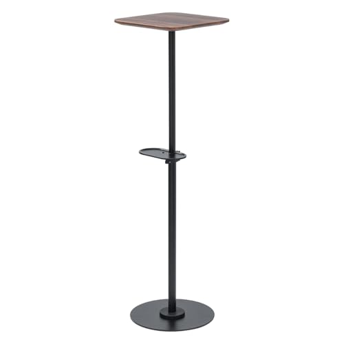サンワダイレクト プロジェクタースタンド 伸縮型 70～120cm 天板タイプ 天板サイズ30×30cm プロジェクター台 木目調 ブラック 100-PRST005BKMの商品画像（Amazon）