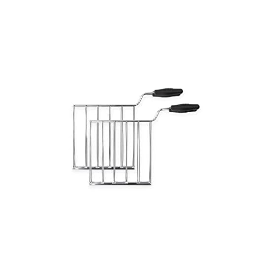 SMEG Rejilla para Hacer sándwiches, Accesorio de de tostadora TSSR01, Metal, 2 Ranuras, Cromo/Negro