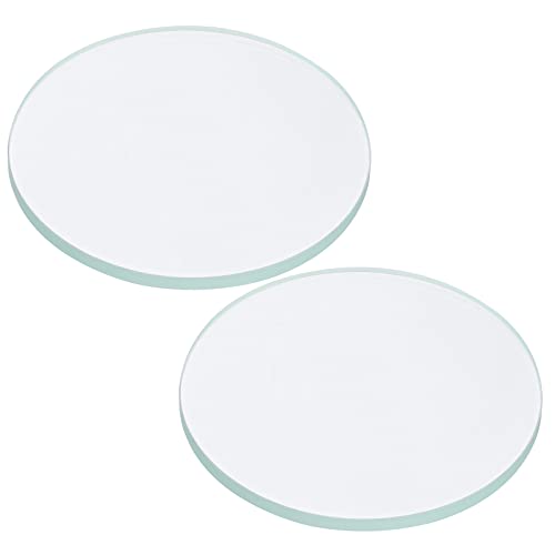 PATIKIL 2.17x0.12 Dia Flashlight Glass Len, 2 Pcs Polished Edge Glass Lens for LED Light Source Lens Handheld Flashlight Replacement, Transparent