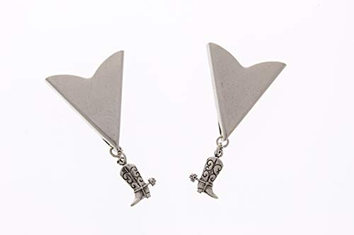 Western Charm Acrylic Collar Tips-Western Collar Tip-Dress Shirt Collar Stays-Silver Finish-Collar Stays for Men & Women
