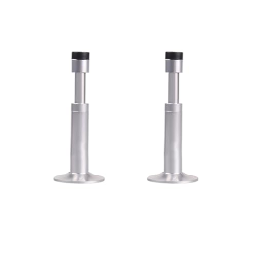2 topes de puerta de aleación de aluminio, amortiguadores de sonido, retráctiles, hidráulicos, amortiguadores de golpes, para oficina en casa, color plateado
