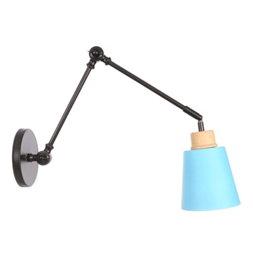 EDXTNKQC Lámpara De Pared Industrial Vintage E27 Con Brazo Oscilante, Lámpara De Noche Retro Ajustable De Estilo Rústico, Aplique De Pared LED De Hierro, Luz De Pared Interior Con Cableado(B)