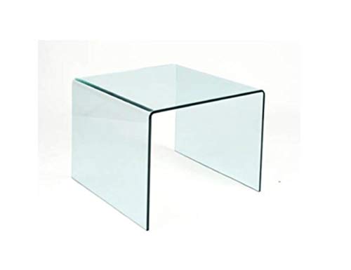 SOLUCIONES Diez - Mesa MARSA (SU), Baja, Cristal Curvado, 60x60 cms