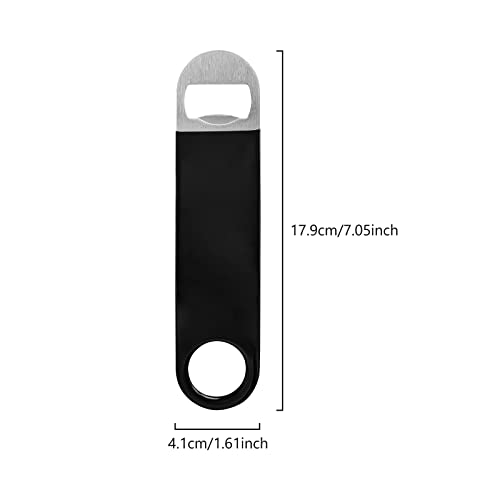 3 Pack Heavy Duty Stainless Steel Flat Bottle Opener, Solid And Durable Beer Openers, 7 Inches Black, #TOP4