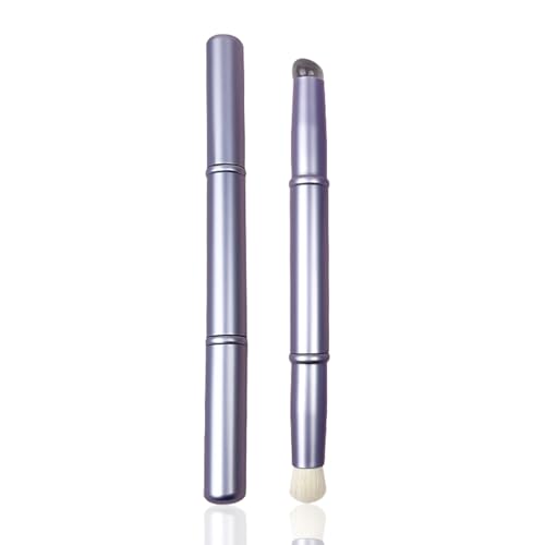 WOKOTO 1pcs Chrome Blue Double-Headed Nail Art Brushes Silicone Ombre Nail Brushes And Nail Dust Brushes Picking Dotting Gradient Pen Brush Nail Ombre Brush For Acrylic Nails Painting Cleaning