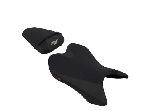 Housse de selle pour Yamaha YZF-R1 2007-2008 noir et rouge avec logo