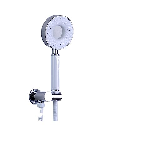 Ducha de Mano Blanca, Juego de Cabezal de Ducha de Alta presión de Mano con Lluvia Grande, Soporte de ABS con Accesorios para Manguera de Ducha de 1,5 m, Negro (Color: B WT)