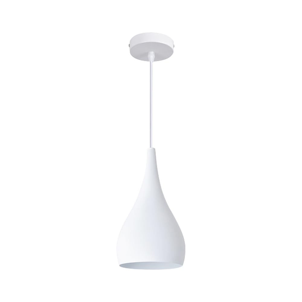 B&Q -  White Teardrop Pendant Light With E27 Base310mm Height160mm Diameter