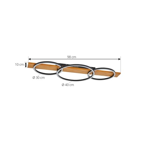 Plafonnier LED Galad en bois marron variable à 3 lampes pour salon - 5